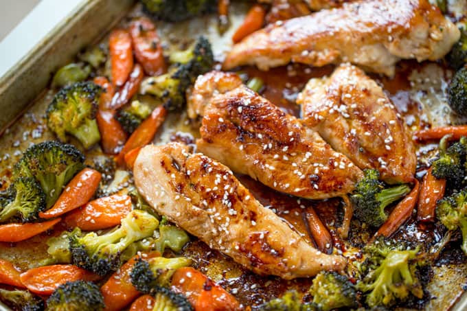 Sheet Pan Korean Chicken and Vegetables - Dinner, then Dessert