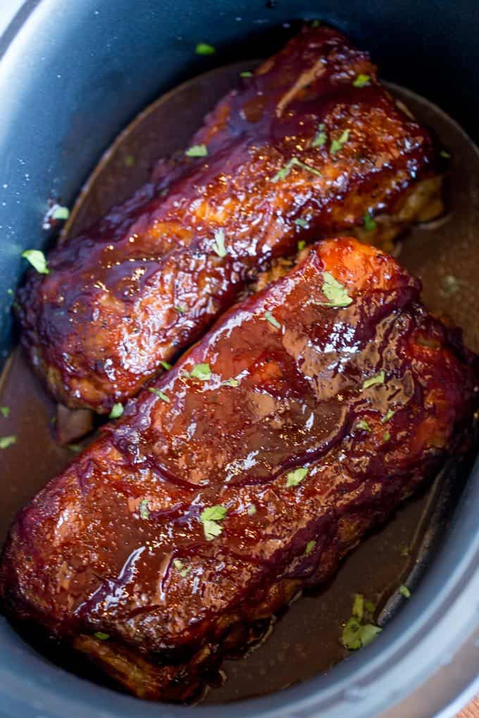 Slow Cooker Barbecue Ribs Crockpot Ribs Dinner Then Dessert,How Long To Cook Meatloaf At 325