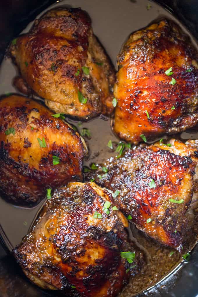 Slow Cooker Jerk Chicken is a quick recipe with fantastic authentic Jamaican flavors of peppers, onions, allspice and cloves and with no mess to clean up. Jerk Chicken in the slow cooker