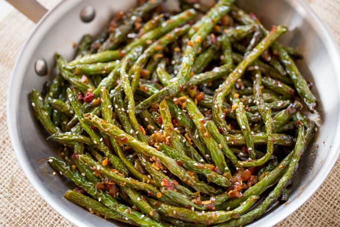 Spicy Chinese Sichuan Green Beans - Dinner, then Dessert