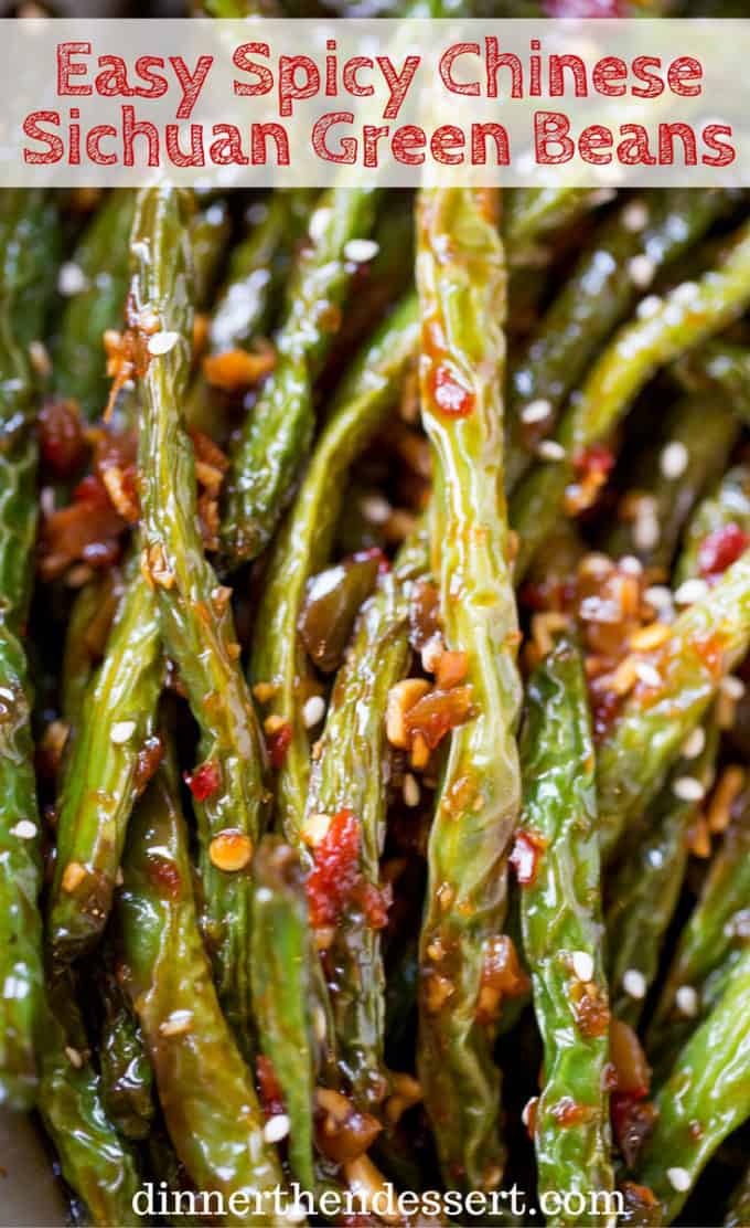 Spicy Sichuan Green Beans are the perfect easy side dish to your favorite Chinese meal and they're a breeze to make with just a few ingredients.