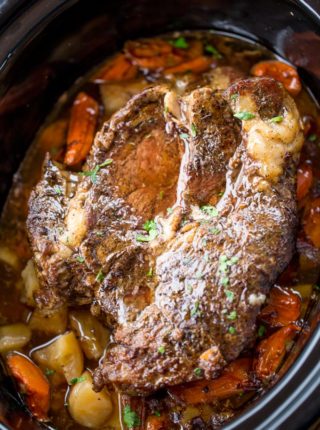 Slow Cooker Balsamic Pot Roast Dinner Then Dessert