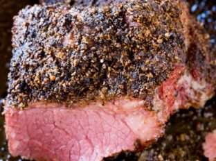 Easy Homemade Pastrami that tastes like your favorite deli sandwich without the high price tag using corned beef to skip the curing!