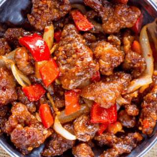 Cooked ingredients in a skillet