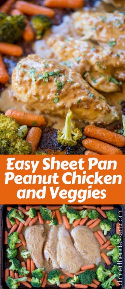 Sheet Pan Peanut Chicken and Vegetables - Dinner, then Dessert