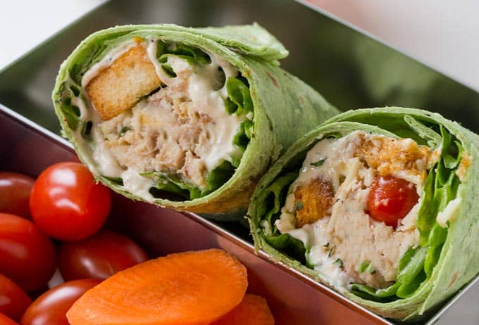 Slow Cooker Chicken Caesar Wrap perfect for lunch
