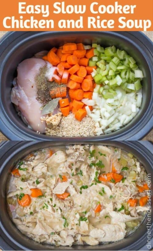 Slow Cooker Chicken and Rice Soup - Dinner, then Dessert