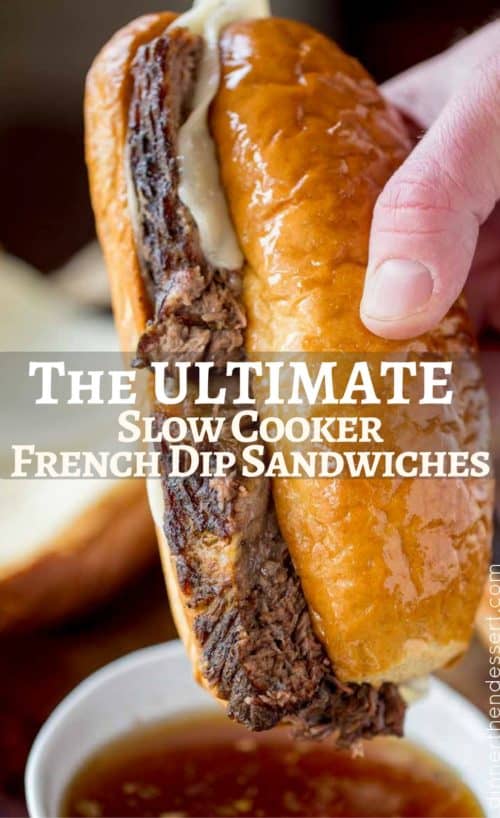 The ULTIMATE Slow Cooker French Dip Sandwiches