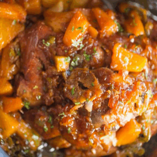 Pineapple Pork roast in slow cooker 4x3