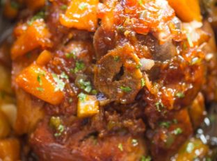 Slow Cooker Jalapeno Pineapple Pork with just six ingredients come out of the slow cooker crispy with a sweet, sticky, spicy glaze and meltingly soft pineapple chunks.