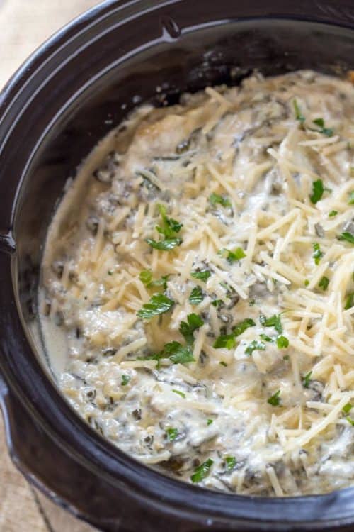 Slow Cooker Spinach Artichoke Dip Recipe [VIDEO] Dinner, then Dessert