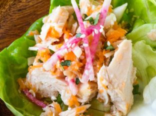 Asian Tuna Salad Lettuce Cups made with solid white albacore tuna in just minutes have all the flavors of your favorite Asian salad with added protein. Perfect for lunch!