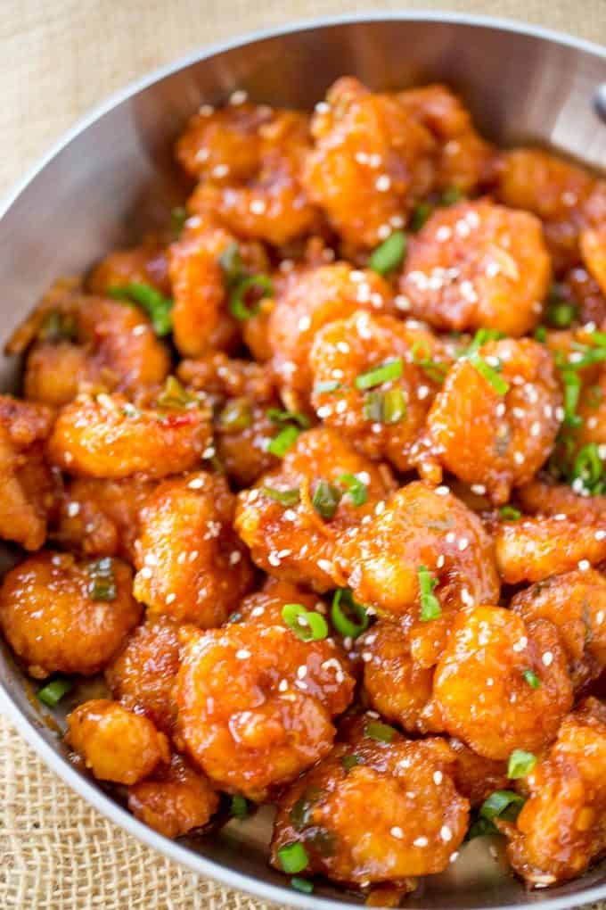 Honey Orange Firecracker Shrimp is sweet, spicy, sticky and crispy and so easy to make you'll throw your Chinese food takeout menus away!