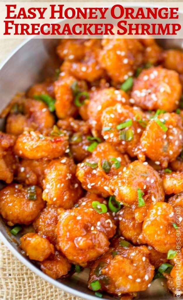 Honey Orange Firecracker Shrimp is sweet, spicy, sticky and crispy and so easy to make you'll throw your Chinese food takeout menus away!