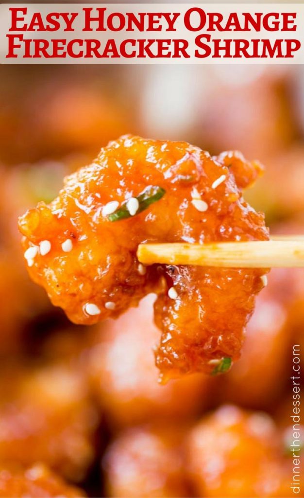 Honey Orange Firecracker Shrimp is sweet, spicy, sticky and crispy and so easy to make you'll throw your Chinese food takeout menus away!