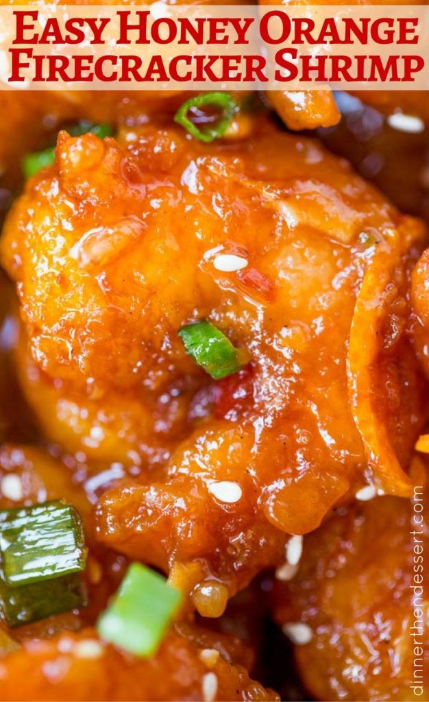 Honey Orange Firecracker Shrimp is sweet, spicy, sticky and crispy and so easy to make you'll throw your Chinese food takeout menus away!