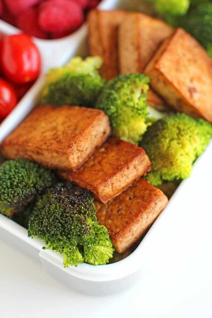 Marinated Tea Tofu and Broccoli with Quinoa is a healthy, flavorful lunch option with crispy marinated tofu over fluffy quinoa. A perfect lunch option.