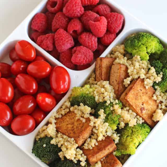 Marinated Tea Tofu and Broccoli with Quinoa is a healthy, flavorful lunch option with crispy marinated tofu over fluffy quinoa. A perfect lunch option.