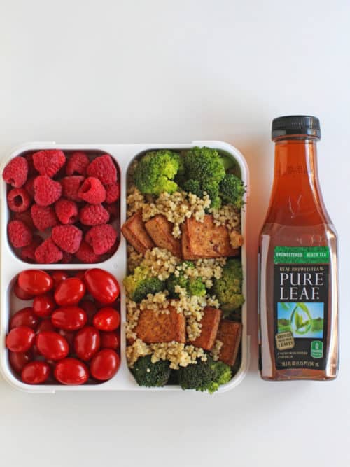 Marinated Tea Tofu and Broccoli with Quinoa - Dinner, then Dessert