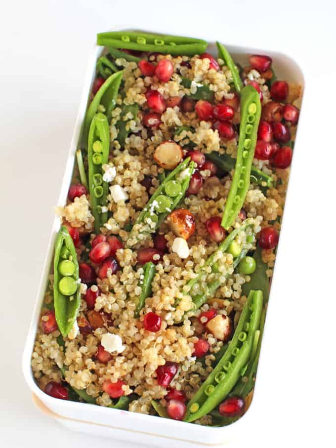 Pomegranate Quinoa Salad with Tea Vinaigrette Dinner, then Dessert