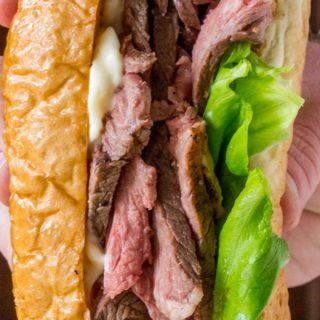 Slow Cooker Roast Beef Sandwiches with homemade horseradish that take less than two hours from start to finish and tastes amazing!