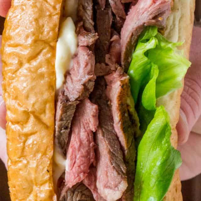 Slow Cooker Roast Beef Sandwiches with Horseradish Dinner, then Dessert