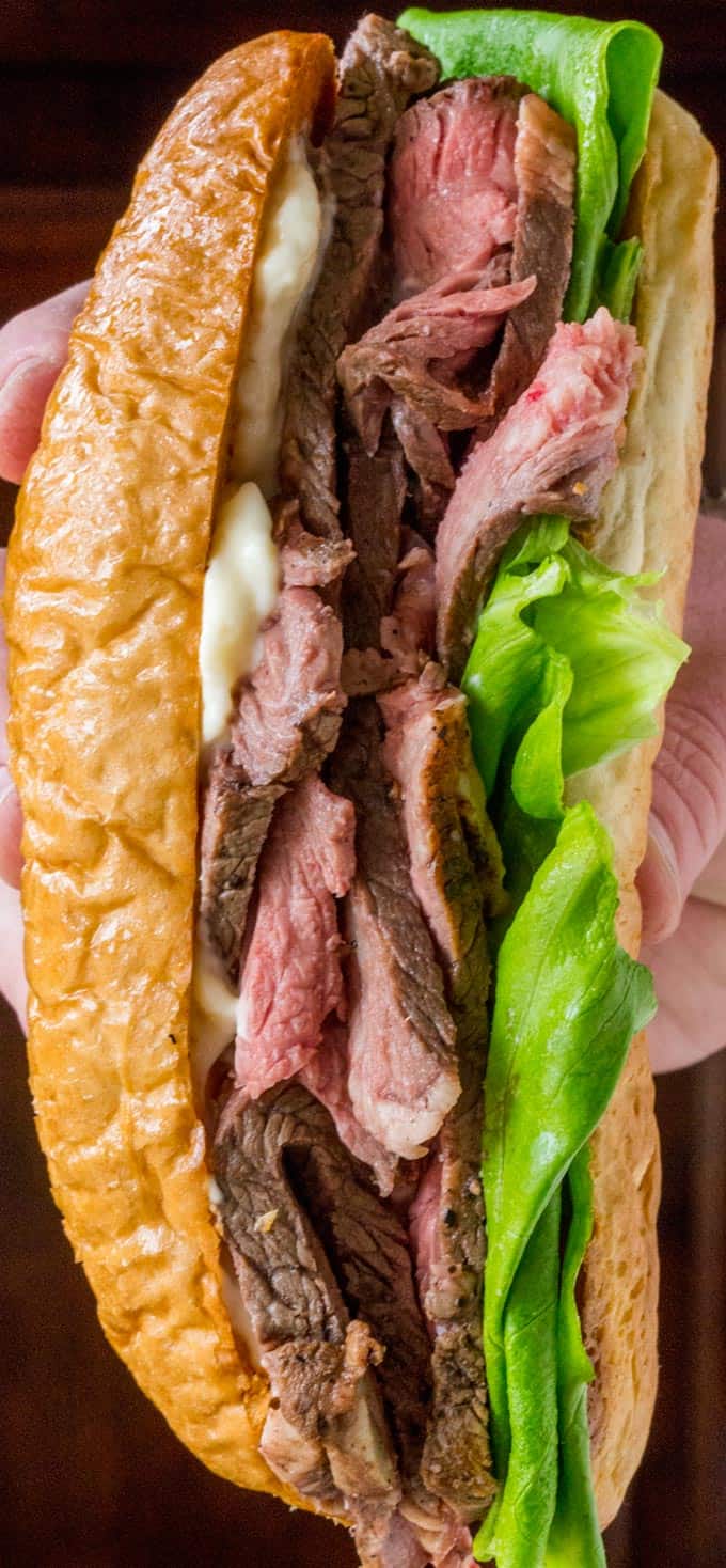 Slow Cooker Roast Beef Sandwiches with Horseradish Dinner, then Dessert