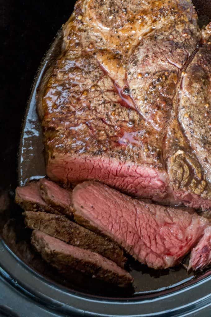 Slow Cooker Roast Beef and Gravy - Moore or Less Cooking