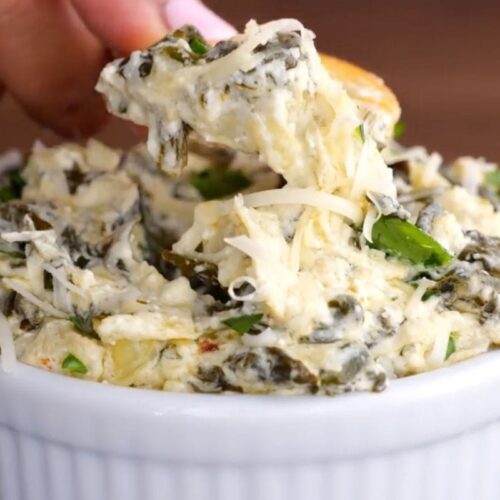 scoop of Spinach Artichoke Dip