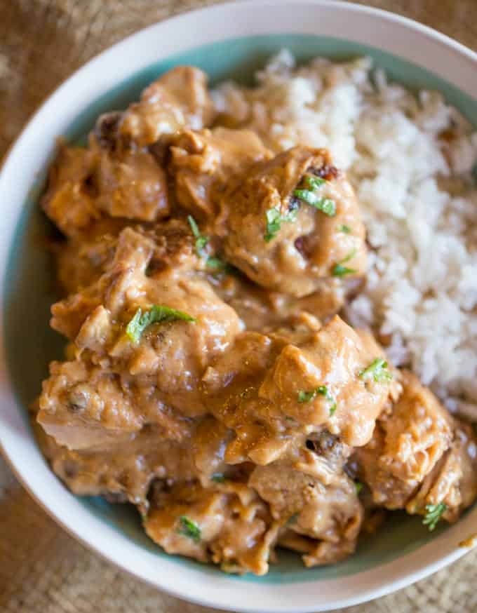 Easy Slow Cooker Thai Peanut Chicken Recipe Dinner, then Dessert