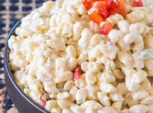 Hawaiian Pasta Salad in serving bowl