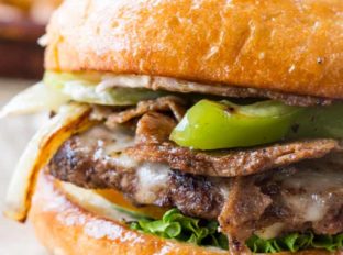 Philly Cheese Steak Burger that is easy to make and the best of both worlds, sub and burger!