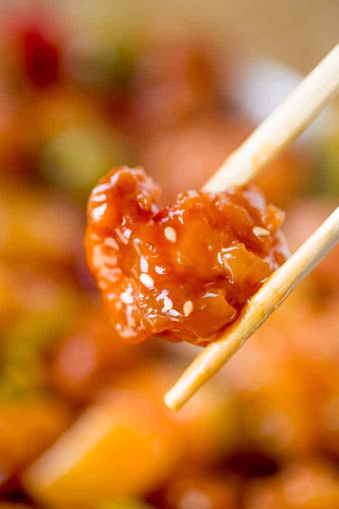 Sweet and Sour Chicken sauce with sesame seeds