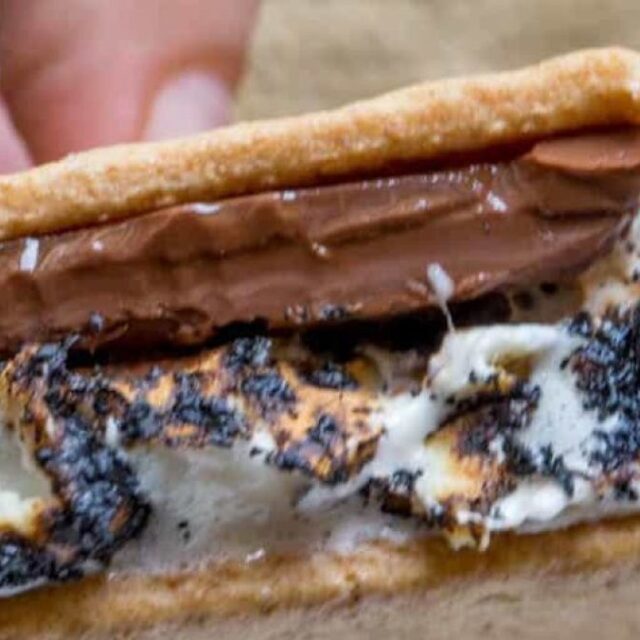 s'more held in-hand