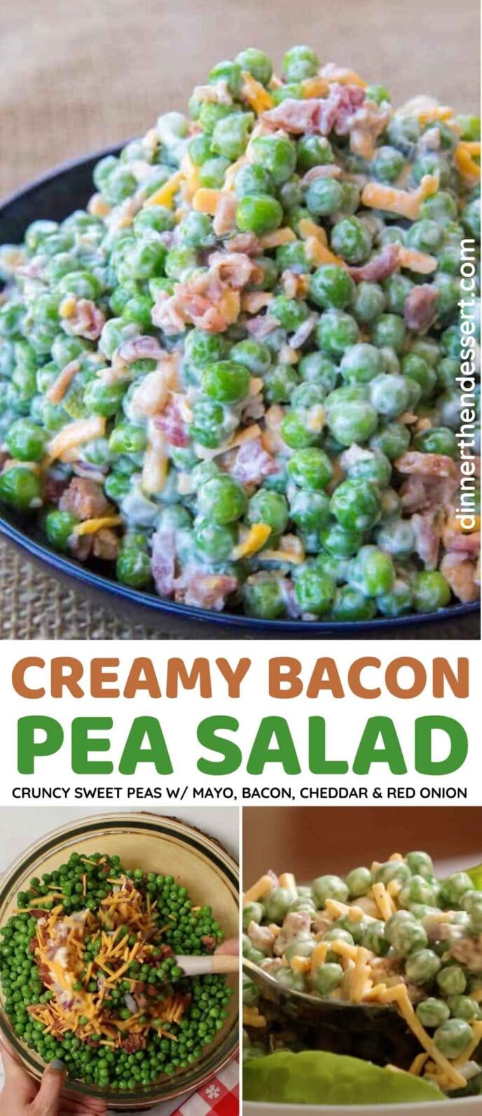 Creamy Bacon Pea Salad Collage