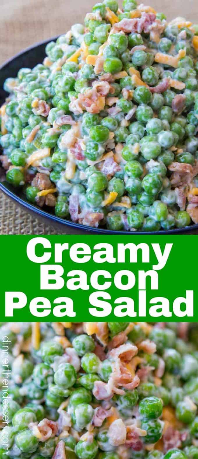 We love this cold creamy pea salad with bacon!