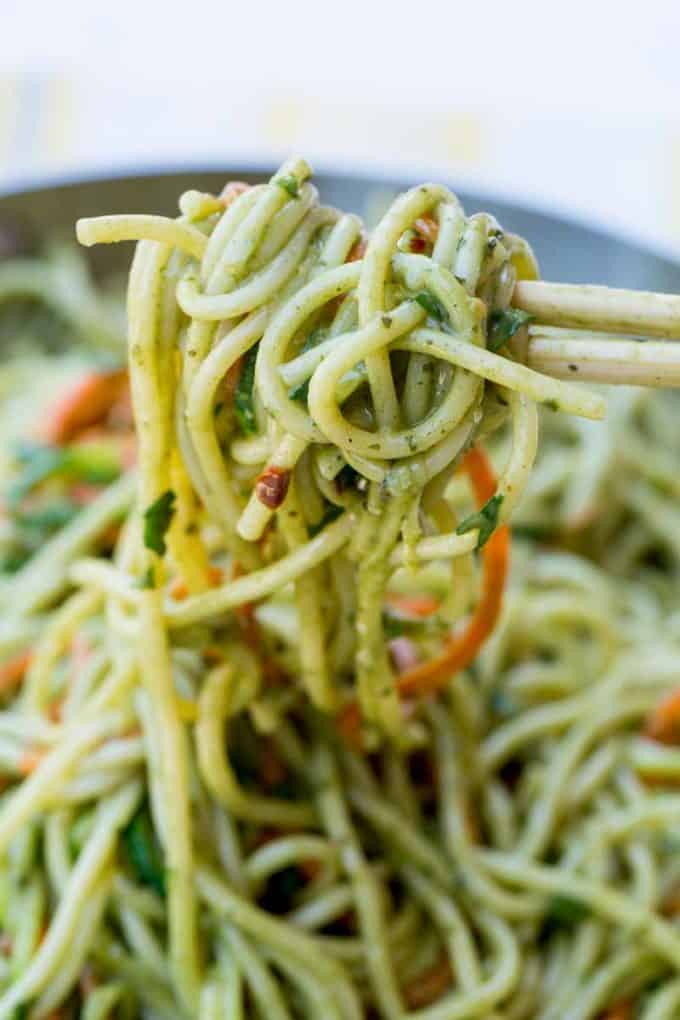 We LOVE this Easy Thai Green Curry Noodles, they take just 20 minutes!