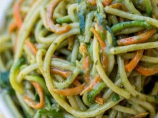 Easy Thai Green Curry Noodles that take just 20 minutes to make (including cooking the pasta!) and have the best coconut, ginger and garlic flavor with hidden veggies!