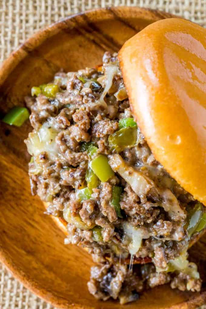 Philly Cheese Steak Sloppy Joes can also be made in a skillet.