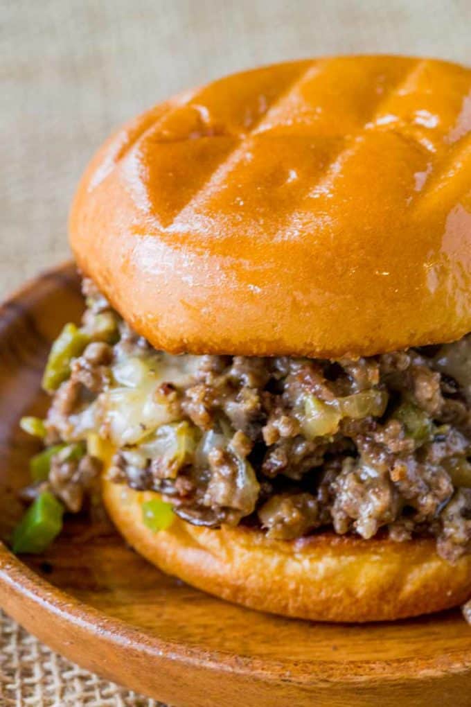 Philly Cheese Steak Sloppy Joes - Dinner, then Dessert