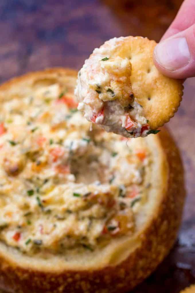 Spicy Louisiana Shrimp Dip Dinner, then Dessert