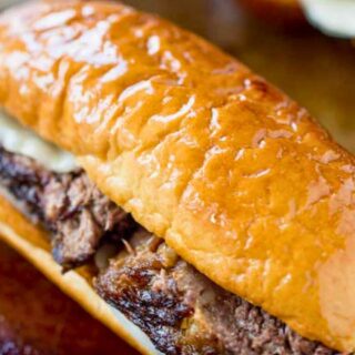 French Dip Sandwich on serving platter
