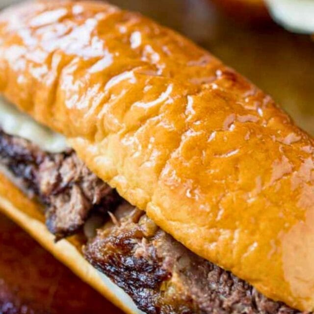 French Dip Sandwich on serving platter