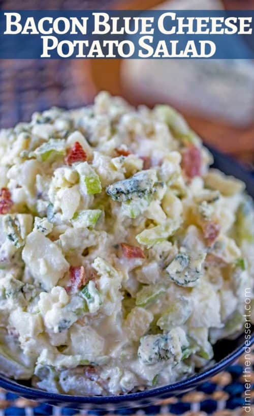 Quick and easy Bacon Blue Cheese Potato Salad.