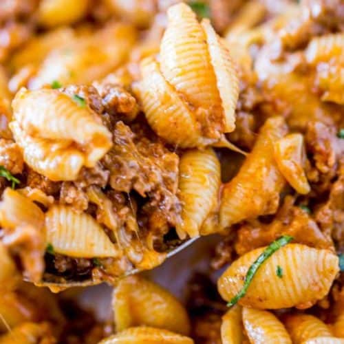 Cheesy Taco Pasta - Dinner, then Dessert