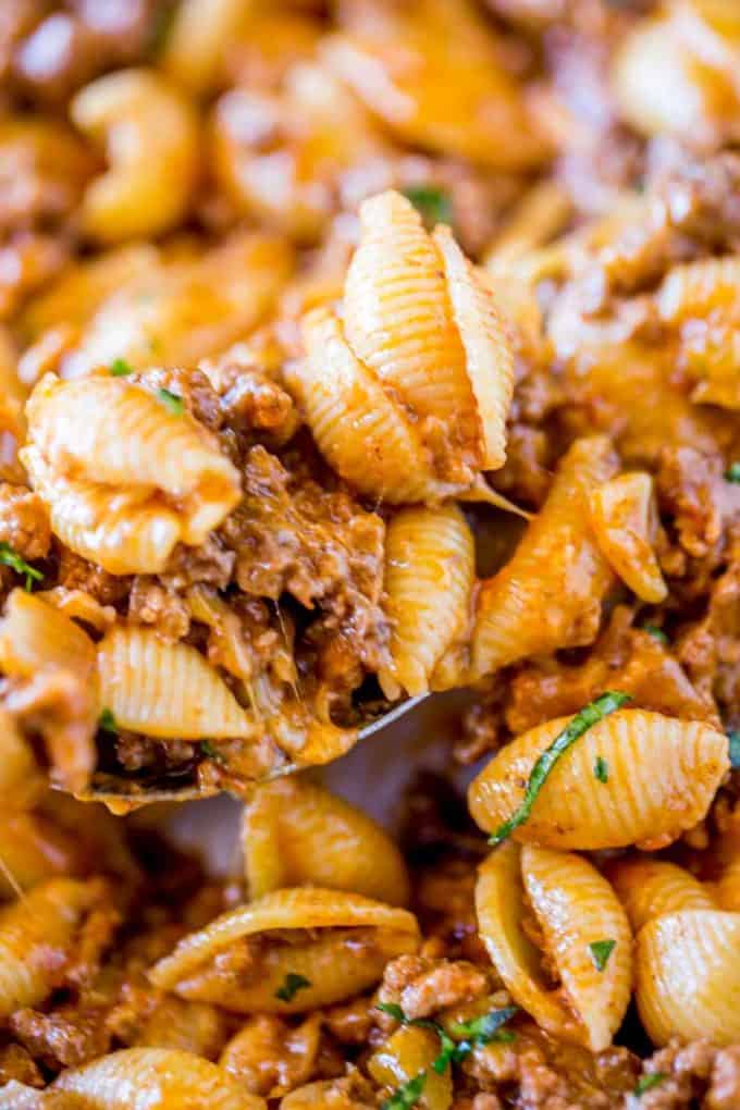 We LOVED this Cheesy Taco Pasta, just like the Hamburger Helper we grew up with!
