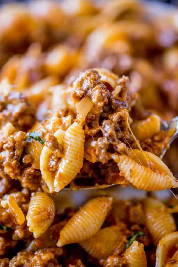 Cheesy Taco Pasta - Dinner, then Dessert