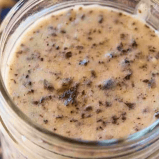 open jar of mushroom soup