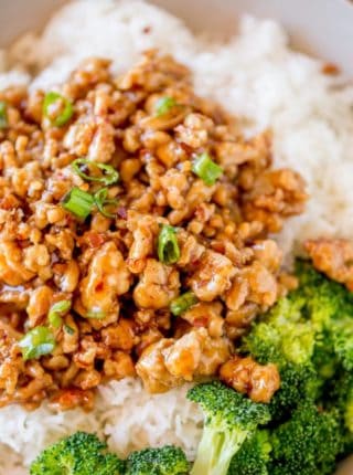 Ground Orange Chicken is made in one pot and only takes 20 minutes using a Panda Express copycat sauce. So much healthier than the original!