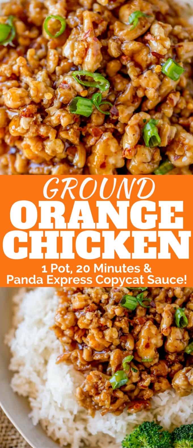 Ground Orange Chicken is made in one pot and only takes 20 minutes using a Panda Express copycat sauce. So much healthier than the original!